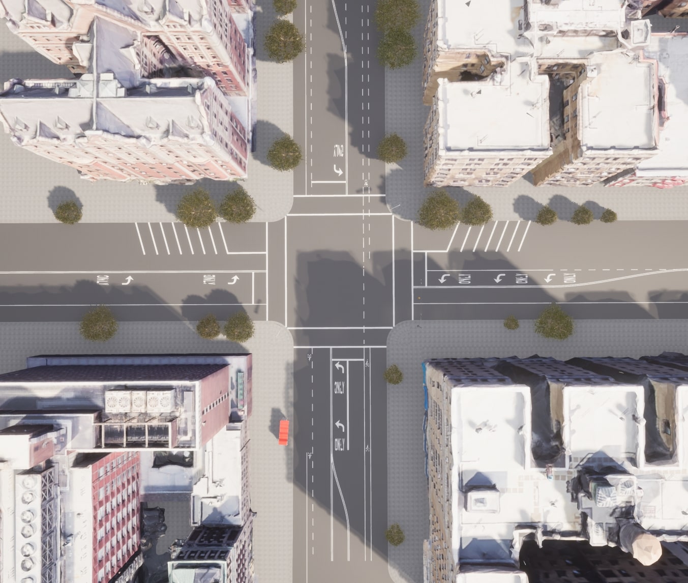 3D model of COSMOS testbed in CARLA - top view